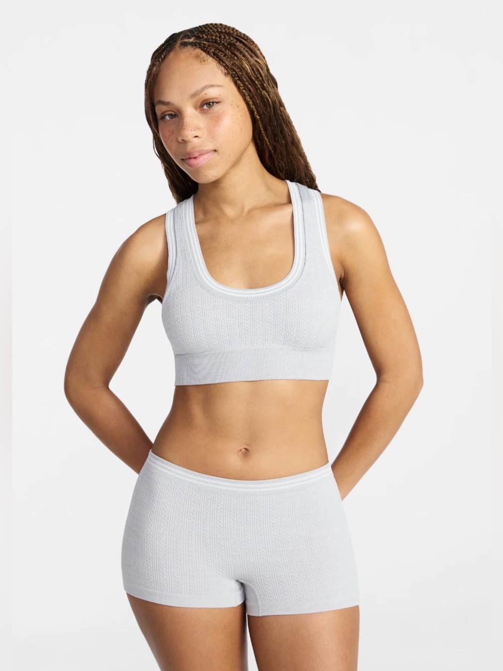 No Boundaries Seamless Racerback Bralette and Boyshort Set, 2-Piece, Women's XXL
